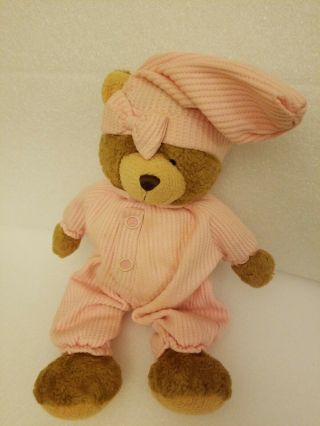 Aurora Teddy Bear Thermal Waffle Pajamas peach pink Plush Stuffed 15 