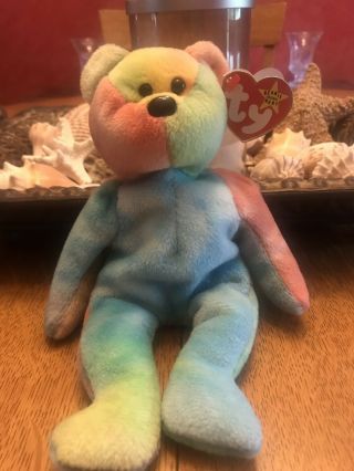Ty Garcia Bear 3rd Gen.  Beanie Baby Mwt Certificate Of Authenticity