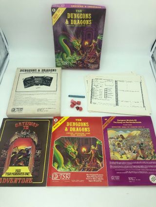 Dungeons And Dragons Basic Set Tsr 1011 Red Dice D&d Character Record Sheets B14