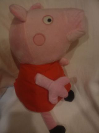 Peppa Pig Large 19 " Pink Plush In Red Dress By Fiesta