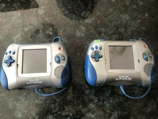2 Leapster Leap Frog L - Max Learning Game Systems - A Set.  Silver And Blue