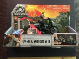 Jurassic World Rip - Run Owen And Motorcycle Action Figure