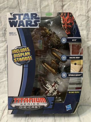 Star Wars Titanium Series Die Cast Toys 3 Pack Jedi Starfighter
