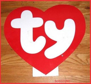 Ty In Store Heart Beanie Baby Logo Sign 18 " Wide X 16.  25 " Tall Corrugated Card