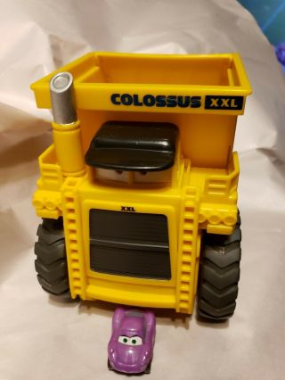 COLOSSUS XXL Dump Truck with 1 Car Disney Cars Micro Drifters Car Eater 2