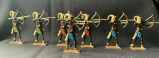 Vintage Britains Hollow Lead Toy Soldiers Togoland Warriors W/bows And Arrows