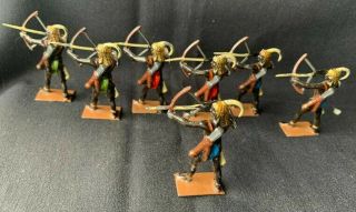 Vintage Britains Hollow Lead Toy Soldiers Togoland Warriors w/Bows and Arrows 2