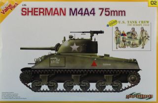 Cyber Hobby Dragon 1:35 Sherman M4a4 75mm W/ Us Tank Crew Plastic Kit 9102u