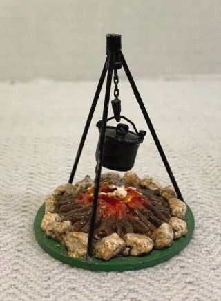 Ron Wall Miniatures - Am.  Civil War - Lead Camp Fire & Pot For Toy Soldiers