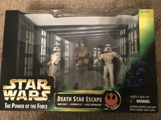 Star Wars Power Of The Force Death Star Escape 3 Figure Pack Cinema Scene