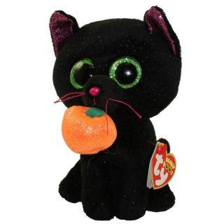 2018 Halloween Ty Beanie Boos 9 " Medium Potion Black Cat Plush Mwmt 
