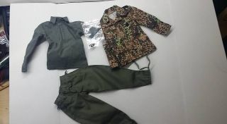 1:6 Scale Did Wwii German Medic Peter Camouflage Tunic,  Trousers,  Shirt For 12 "