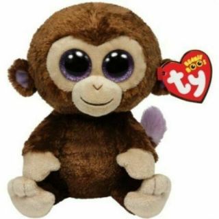 Coconut Monkey Ty Beanie Boos Plush Stuffed Animal 13 " Medium With Tags