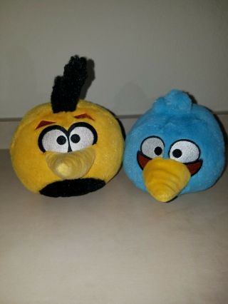 Angry Birds Plush Stuffed Animals 5 " Yellow Bubbles Blue Jay Jake Jim With Sound