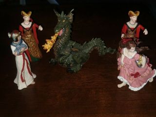 Set Of 5 Papo Fantasy Figures Dragon Queen Hard Plastic Pvc Us