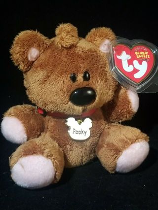 Ty Beanie Baby Pooky The Teddy Bear 5” Garfield Mwmt