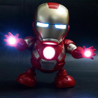 Dancing Hero Iron Man With Music Lights Robots Kids Toys Gift