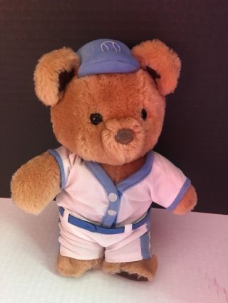 - Rare - Vintage Dakin 9.  5 " Teddy Bear 1983 Blue Baseball Uniform Fast S/h
