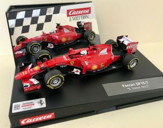 Carrera Evolution 1/32 Slot Car,  Ferrari Sf15 - T Sebastian Vettel No.  5 Boxed