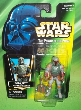 Star Wars Potf Power Of Force Green Photo Card Bounty Hunter Boba Fett Figure