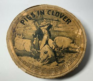 Vtg Antique Pigs In Clover Game Toy 1800 