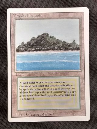 Tropical Island Revised Magic The Gathering Lp - Mp Light Play To Moderate Play