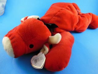 Ty Snort Red Bull Beanie Buddies Buddy 15 " Large Plush 1997 With Tag