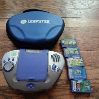 Leap Frog Leapster Learning Game System 2003 With 5 Game Cartridges No Pen