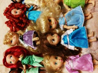 11 Disney Princess Petite Toddler Dolls SET of Ariel Rapunzel Elsa Tinkerbell. 3