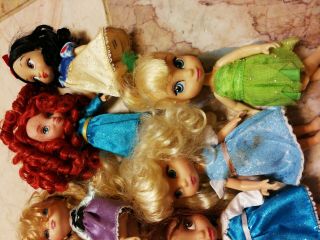 11 Disney Princess Petite Toddler Dolls SET of Ariel Rapunzel Elsa Tinkerbell. 4