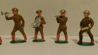 Four (4) Vintage Wwi Doughboy Army Band Players Die - Cast Metal Toy Soldiers
