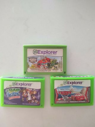 3 Leapfrog Leappad Explorer Games Leap School Reading,  Cars 2 And Rescue Bots