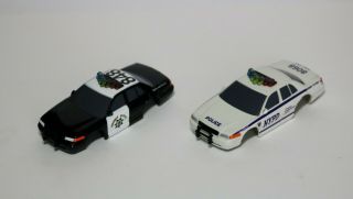 Afx Ho Scale Police Slot Car Bodies - Set Of 2 For One Great Price