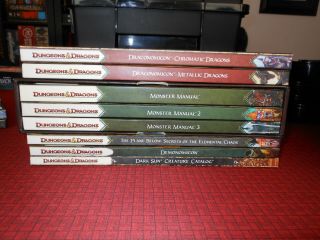 D&d 4th Edition: Monster Manuals X8 Monster Manuals 1 - 3,  Draconomicon X2,  & More