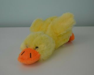 Dan Dee Duck Plush Stuffed Animal Toy Yellow Orange Laying Down Small 8 " Easter