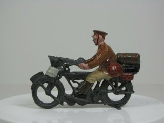 Vintage British Lead Toy Soldier Motorcycle Dispatch Rider 1925 - 1938