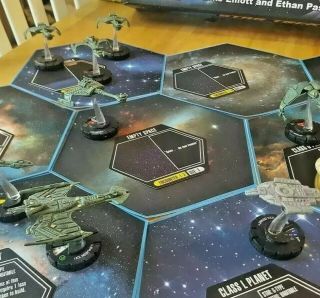 Well Painted Star Trek Fleet Captains Board Game by WizKids,  UPGRADED TILES 2