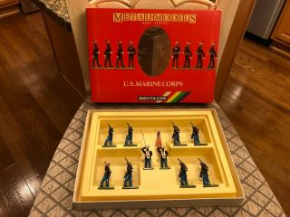 Britains Metal - Models Hand Painted Us Marine Corp 10pc 7303 England