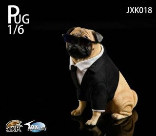 JXK studio 1/6 pug Black - FRANK Dog Animal Model Resin Statue 2