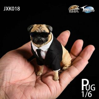 JXK studio 1/6 pug Black - FRANK Dog Animal Model Resin Statue 3