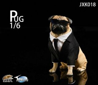 JXK studio 1/6 pug Black - FRANK Dog Animal Model Resin Statue 5