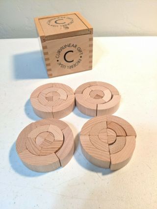 The Froebel Gifts Curvilinear Blocks Wooden Puzzles,  Box Homeschool Game