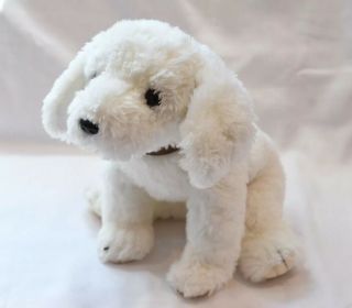 Ty Classic 2002 Plush White Puppy Dog Fluff Soft Stuffed Animal W/brown Collar