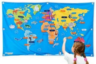 Discovery Kids Activity World Wall Map Felt Geography Homeschool Educational