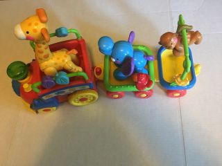Fisher Price Train Sing And Go Engine 1 Divided Car 3 Click Clack Animals