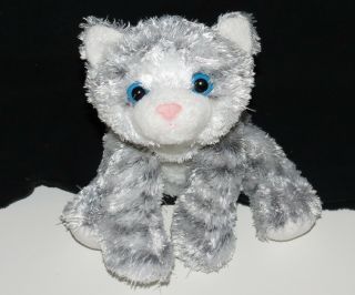 Aurora World People Pals Gray Tabby White Kitty Cat Shiny Stuffed Plush Toy 11 "