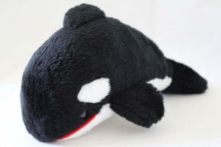 Vtg 1988 Sea World Soft Stuffed Whale Plush/toy Black/white 9 " (z31)