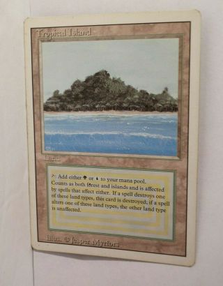 Mtg Magic The Gathering 3rd Edition Revised Tropical Island Duel Land Lp/mp