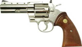 Tanaka Colt Python 4 Inch Nickel " R - Model " Air Soft Revolver