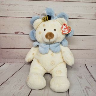 Ty Pluffies Baby Blooms 12 " Flower Lion Bee 2004 Plush